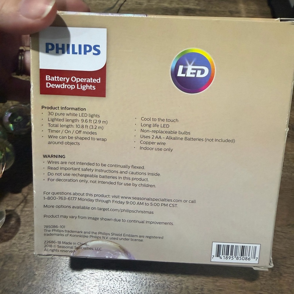 Philips Battery Operated Dewdrop Lights with Multicolor LEDs - Picture 2 of 2